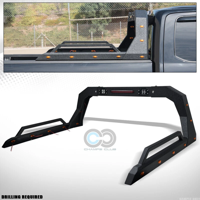 Textured Black Adjusable Truck Chase Rack Brake Light+LED+Amber+Side Rails V2 CA Foto 1 de 4