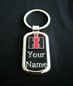 International Harvester Black Onyx & Silver Key Chain-Free Hand Engraving - Bild 1 von 1