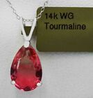 LAB CREATED  TOURMALINE 4.52 Cts PENDANT 14k WHITE GOLD - New With Tag