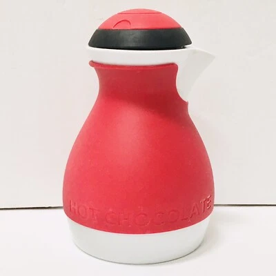 Jarra de cerámica espumador para hacer chocolate caliente Chef'n cubierta de silicona roja Foto 1 de 4