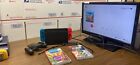 Nintendo Switch Red And Blue Hac-001(-01) With Dock And Cords Plus