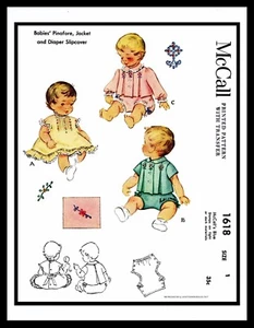 McCall 1618 Patrón de Costura Traje de Juego Chaqueta Esenante Cubierta Pañal UNISEX 6 mth OR1 - Imagen 1 de 14