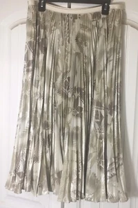 Falda midi Polo Ralph Lauren para mujer grande tostada plisada dorada metálica nueva sin etiquetas $398 - Imagen 1 de 5