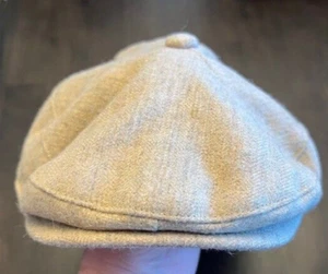 NEW JANIE AND JACK Tweed Newsboy Cap Baby (0-6 months) Khaki Color Wool Blend - Picture 1 of 5