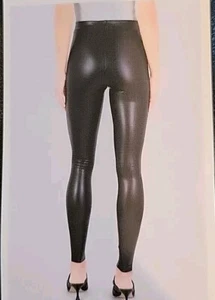 Neu mit Etikett Joie Damen-Leggings schwarz Medium hohe Taille veganes Kunstleder Mobwife Club - Bild 1 von 11