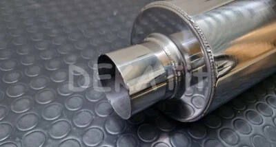 SILENZIATORE AUTO TONDO UNIVERSALE CENTRALE ACCIAIO INOX DIAMETRO Ø 60 MM L. 420 - Immagine 1 di 4