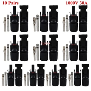 10 pares de conectores solares para MC4 1000V 30A resistente a los rayos UV IP67 conector macho hembra - Imagen 1 de 15