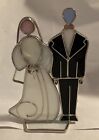 Bride and Groom~*Stained Glass*~WEDDING~Free Standing~Votive Candle Holder.
