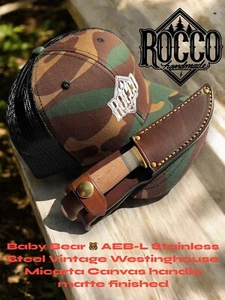 Fixed Blade Rocco Handarbeit 3,5 Zoll AEB-L matt, Baby Bear Westinghouse Canvas - Bild 1 von 17