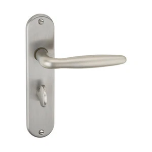 Rouen Metal Lever Door Handle Set with Round Rose Versatile Internal & External - Picture 1 of 2