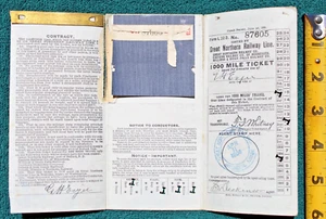 Rare 1904 Great Northern Railway 1000-Mile Ticket GN Railroad Brandon Minnesota - Picture 1 of 9