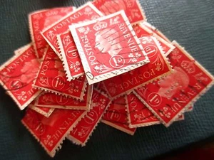 Lot 27 Vintage 1937 GB KGVI 1d rot gestempelte Briefmarken König Georg VI - Bild 1 von 8