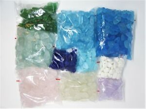 Recycled Sea Glass Nugget Beads Blue Green Pink White- Jewelry Making Supply Lot