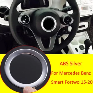 Silver ABS Steering Wheel Ring Cover Trim For Mercedes Benz Smart Fortwo 2015-20 - Foto 1 di 6