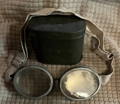 Gafas de seguridad vintage gafas con estuche de metal mascarada steampunk Halloween Foto 1 de 4