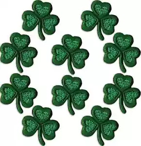 Shamrock Patches (10-Pack) St. Patrick's Day Embroidered Iron On Applique - Picture 1 of 4
