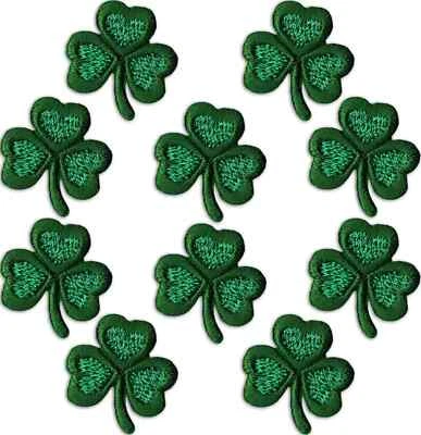 Shamrock Patches (10-Pack) St. Patrick's Day Embroidered Iron On Applique
