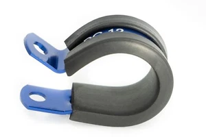 19-21mm Schlauchhalter Gummiert Rohrschelle Blau eloxiert - Picture 1 of 3