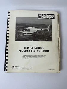 1969 Jet Ranger Bell Helicopter Co Service School Programmed Notebook - Picture 1 of 8