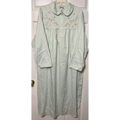 Camisón Delicado Nuevo Con Etiquetas Verde Menta Bordado Floral Encaje L Foto 1 de 4