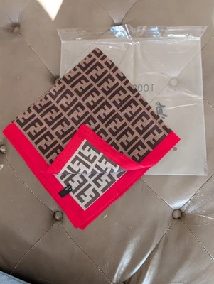 Bufanda para mujer 100 % seda roja/marrón Foto 1 de 4