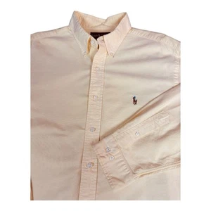 Ralph Lauren Classic Fit Oxford Button-Down Shirt Flesh Pony Yellow Cotton XL - Picture 1 of 9