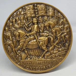 SAINT CONSTABLE/ Dom NUNO ÁLVARES PEREIRA on Horseback/  1360-1960 Bronze Medal - Picture 1 of 5