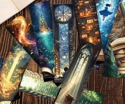 32 PC Bookmark Set Magical Books Reading Fantasy 1.6" x 5.9" New Free Ship 459