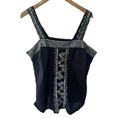 Хлопковый экспресс 100% хлопок металлик серебро вышитые блестки Майка 18 Вт - Изображение 1 из 4