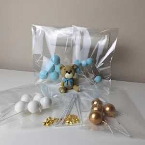 Bolas estrellas ducha cumpleaños adorno pastel bebé niño oso - Imagen 1 de 9