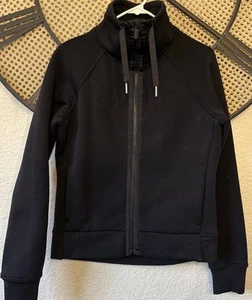 Lululemon Jacket Kick The Cold Track Jacket Funnel Neck Black Size 6 Woman’s - Picture 1 of 7