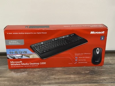 Microsoft Wireless Media Desktop 1000 Keyboard & Mouse ZHA-00001 NEW - Image 1 of 4