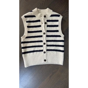 Massimo Dutti gestreifte strukturierte Pullover Weste Strick ärmellos Weste Preppy XS - Bild 1 von 8