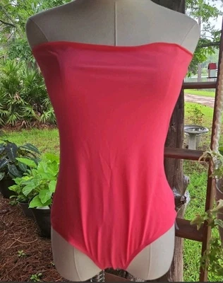 Body ligero sin tirantes naranja caliente de una pieza talla grande Aerie Foto 1 de 4