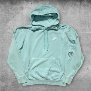 Vintage Nike Sportswear Club Light Blue Hoodie Embroidered Logo Size M - Picture 1 of 5
