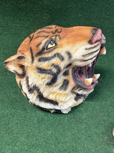 Vintage TIGER Mask Old Halloween Rare Animal Scary Cat Vinyl Rubber - Picture 1 of 2