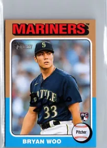 2024 Topps Heritage MINI Bryan Woo #245 RC Seattle Mariners - Picture 1 of 2