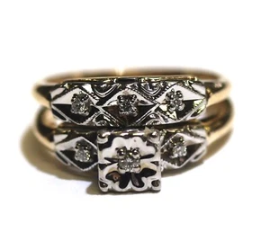Anillo de compromiso de diamantes redondos de 0,25 quilates de oro amarillo de 10k conjunto de 5,7 g Estate - Imagen 1 de 9