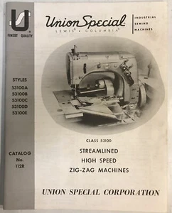 UNION SPECIAL CLASS 53100 STREAMLINED HIGH SPEED ZIG-ZAG MACHINE PARTS BOOK - Picture 1 of 2