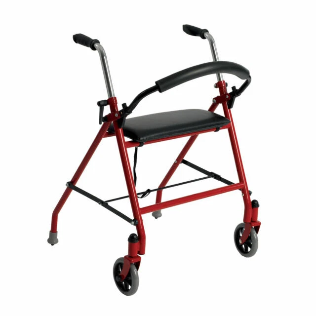 Drive 1239RD Two Wheeled Walker with Seat - Red
