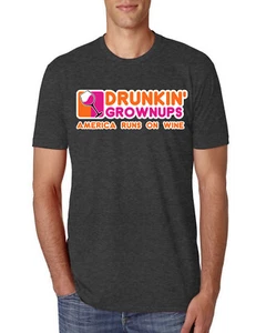 Camiseta Drunkin Grownups America Runs On Wine Hombre Premium Tri Blend - Imagen 1 de 8