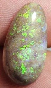 Andamooka Matrix Opal Polished 4.05 Ct Green Yellow Untreated Lapidary Specimen - Bild 1 von 21