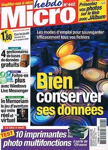 Micro Hebdo   N°442   5 oct 2006 : Bien conserver ses données - Picture 1 of 1