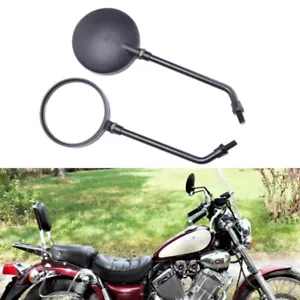 Espejos retrovisores laterales redondos negros para Kawasaki KLR650 KLR 250 650 4" vástago largo - Imagen 1 de 11