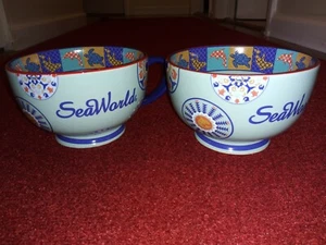 Sea World Busch Gardens Latte Mug Stoneware 2pc Set - Picture 1 of 5