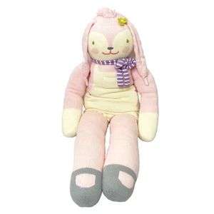 BlaBla Giant Fleur the Bunny Hand Knitted Stuffed Rabbit Doll size 3 ft Pink - Picture 1 of 16