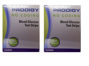 Prodigy Diabetic Test Strips 100 Ct in 2 Boxes Exp 11+  months