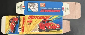 Matchbox Superfast #31 Volks-Dragon  ‘71-‘74 Type I Repro Box - Picture 1 of 2