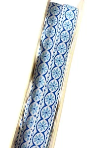 Embroidered Brocade Trim Blue White 10+ Yards Flower Land O' Lace Vintage Sew - Picture 1 of 5