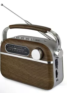 LLOYTRON Vintage Style Bluetooth AM/FM Radio - Portable and Rechargeable - Picture 1 of 7